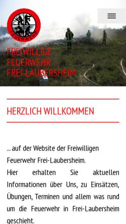 Vorschau der mobilen Webseite fffl.jimdo.com, Freiwillige Feuerwehr Frei-Laubersheim