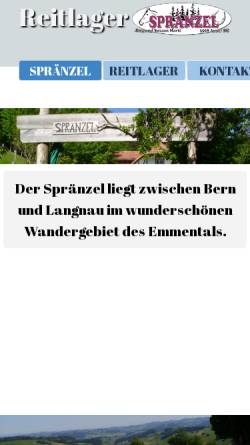 Vorschau der mobilen Webseite www.spraenzel.ch, Spränzel Reitlager