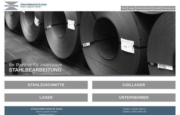 Vorschau von www.stahlform-schulte.de, Stahlform Schulte GmbH
