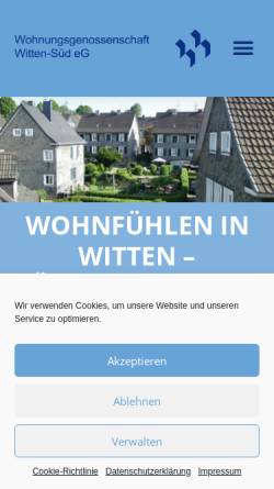 Vorschau der mobilen Webseite www.witten-sued.de, Wohnungsgenossenschaft Witten-Süd eG