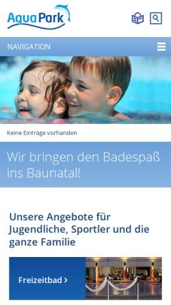 Vorschau der mobilen Webseite www.aquapark-baunatal.de, Aquapark-Baunatal