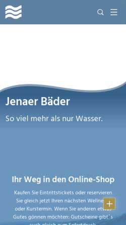 Vorschau der mobilen Webseite www.jenaer-baeder.de, GalaxSea - Freizeitbad Jena