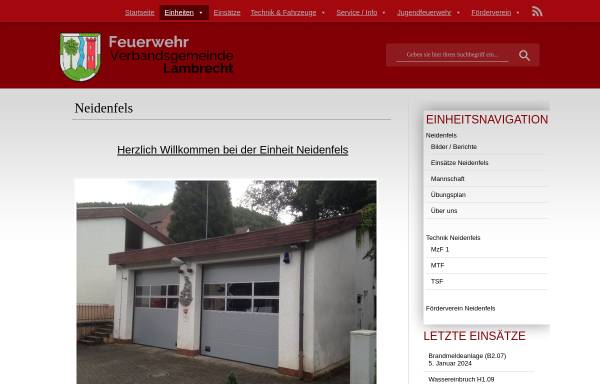 Vorschau von feuerwehr-vglambrecht.de, Freiwillige Feuerwehr Neidenfels