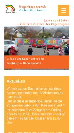 Vorschau der mobilen Webseite www.grundschuleschalkenbach.de, Regenbogenschule Schalkenbach