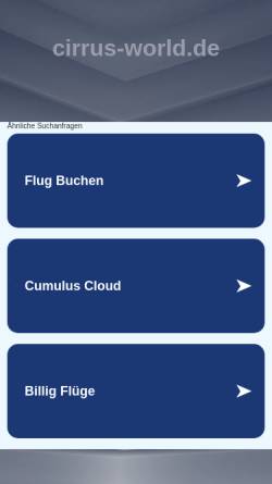 Vorschau der mobilen Webseite www.cirrus-world.de, Cirrus Aviation Luftfahrtgesellschaft mbH