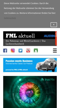 Vorschau der mobilen Webseite www.audin.de, FML Fahrzeug- und Metall-Lackierer by Audin Verlag GmbH