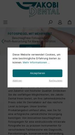 Vorschau der mobilen Webseite www.jakobi-dental.de, Jakobi Dental Instruments, Inh. Andrej Jakobi