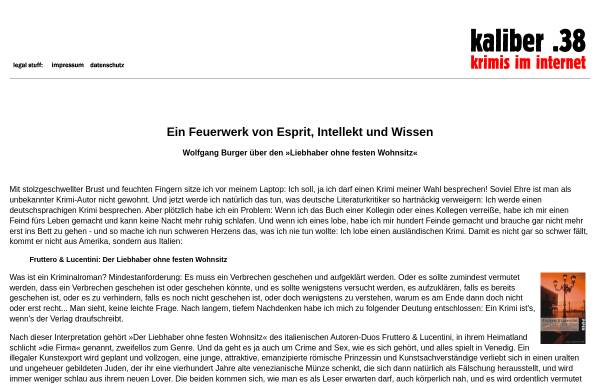 Vorschau von www.kaliber38.de, kaliber .38: Der Expertentipp von Wolfgang Burger
