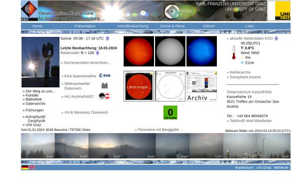 Vorschau von www.kso.ac.at, Sonnenobservatorium Kanzelhöhe