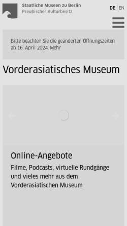 Vorschau der mobilen Webseite www.smb.museum, Berlin, Vorderasiatisches Museum