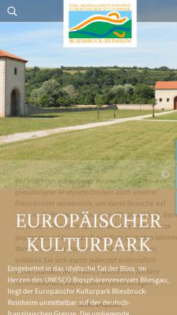 Vorschau der mobilen Webseite www.europaeischer-kulturpark.de, Gersheim, Europäischer Kulturpark Bliesbruck-Reinheim
