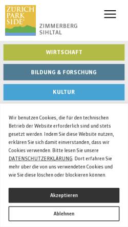 Vorschau der mobilen Webseite www.zimmerberg-sihltal.ch, Wirtschaftsförderung Zimmerberg-Sihltal