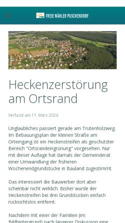 Vorschau der mobilen Webseite fw-puschendorf.de, Freie Wähler Puschendorf