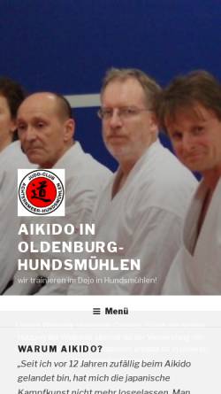 Vorschau der mobilen Webseite www.aikido-in-oldenburg.de, Aikido im Judo-Club Achternmeer-Hundsmühlen e.V. (Oldenburg)