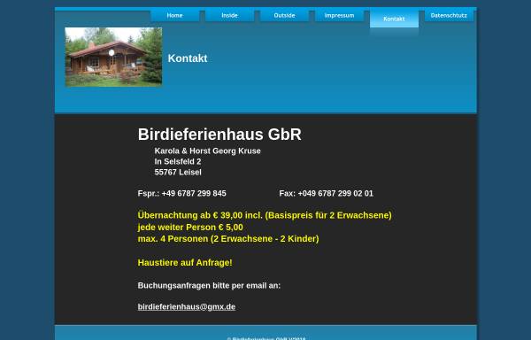 Vorschau von birdieferienhaus.de, Birdie Ferienhaus