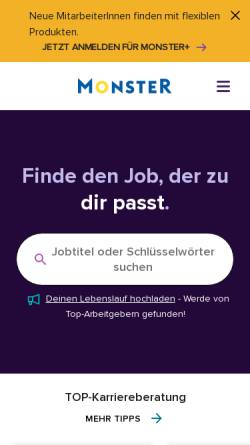 Vorschau der mobilen Webseite jobpilot.ch, Jobpilot.ch, Stellenportal