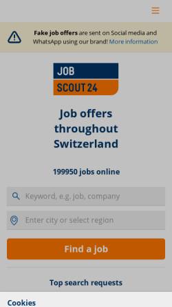 Vorschau der mobilen Webseite www.jobscout24.ch, JobScout24
