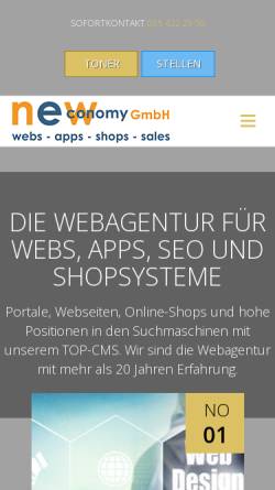 Vorschau der mobilen Webseite www.top-cms.ch, Offene Stellen - New Economy GmbH
