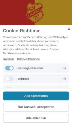 Vorschau der mobilen Webseite www.sv-laufeld.de, SV Laufeld 1922 e.V.