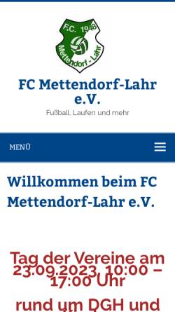 Vorschau der mobilen Webseite www.fc-mettendorf.de, FC Mettendorf/Lahr e.V.