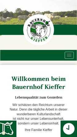 Vorschau der mobilen Webseite www.bauernhof-kieffer.de, Bauernhof Kieffer