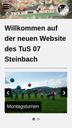 Vorschau der mobilen Webseite www.tus07steinbach.de, TuS Steinbach 07 e.V.