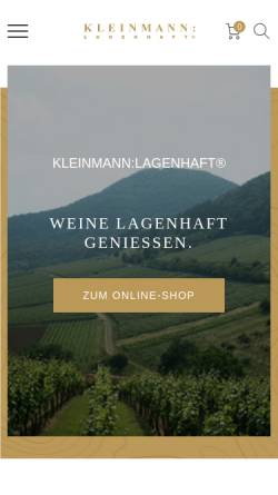 Vorschau der mobilen Webseite www.weingut-kleinmann.de, Weingut Ökonomierat Johannes Kleinmann
