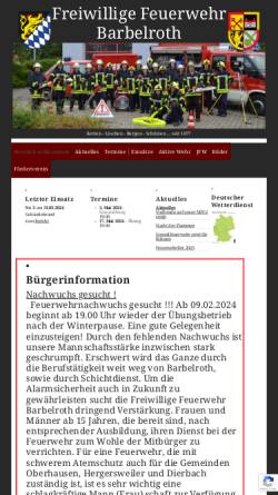 Vorschau der mobilen Webseite www.feuerwehr-barbelroth.de, Feuerwehr Billigheim-Ingenheim