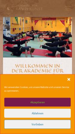 Vorschau der mobilen Webseite www.gong-fu.de, Akademie für Kampfkunst und Bewegung
