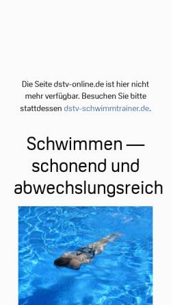 Vorschau der mobilen Webseite www.dstv-online.de, Deutsche Schwimmtrainer-Vereinigung e.V. (DSTV)