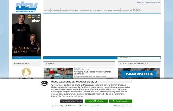 Vorschau von www.dsv.de, Deutscher Schwimm-Verband e.V. (DSV)