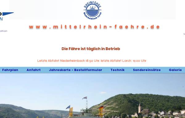 Vorschau von www.mittelrhein-faehre.de, Mittelrheinfähre Niederheimbach-Lorch - Fährbetrieb Michael Schnaas