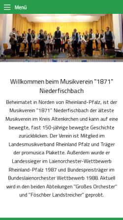 Vorschau der mobilen Webseite mv1871nfb.de, Musikverein 1871 Niederfischbach