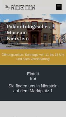 Vorschau der mobilen Webseite www.museum-nierstein.de, Paläontologisches Museum Nierstein