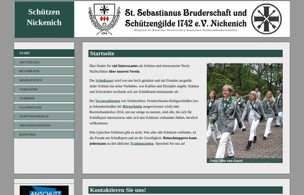 Vorschau von www.schuetzen-nickenich.de, St. Sebastianus Bruderschaft und Schützengilde 1742 e.V. Nickenich