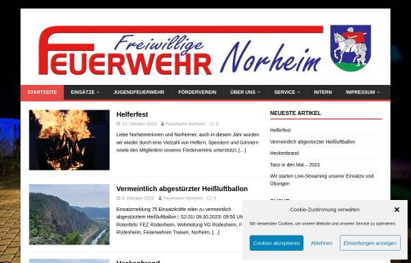Vorschau von www.feuerwehr-norheim.de, Feuerwehr Norheim
