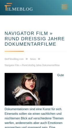 Vorschau der mobilen Webseite www.navigatorfilm.at, Navigator Film