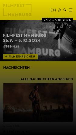 Vorschau der mobilen Webseite www.filmfesthamburg.de, Filmfest Hamburg