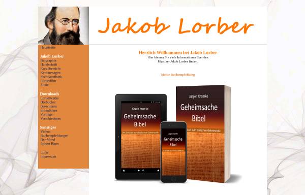Vorschau von www.jakob-lorber.org, Jakob Lorber - Der Schreibknecht Gottes