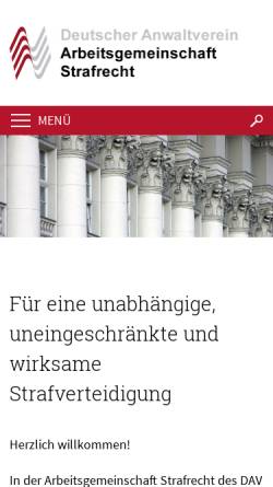 Vorschau der mobilen Webseite www.ag-strafrecht.de, Arbeitsgemeinschaft Strafrecht des Deutschen Anwaltvereins
