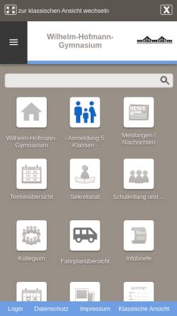 Vorschau der mobilen Webseite www.whg-web.de, Wilhelm - Hofmann - Gymnasium