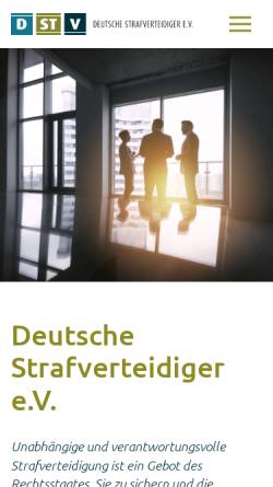 Vorschau der mobilen Webseite www.deutsche-strafverteidiger.de, Deutsche Strafverteidiger e.V.