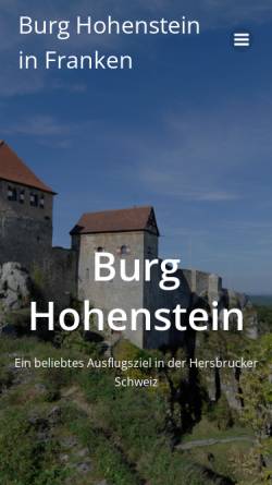 Vorschau der mobilen Webseite www.burg-hohenstein.com, Burg Hohenstein, Mittelfranken