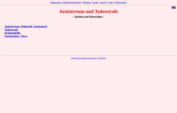 Vorschau von www.gehove.de, Justizirrtum und Todesstrafe