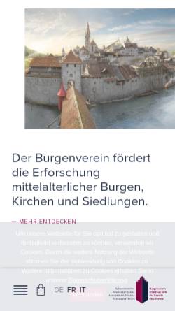 Vorschau der mobilen Webseite www.burgenverein.ch, Schweizerischer Burgenverein