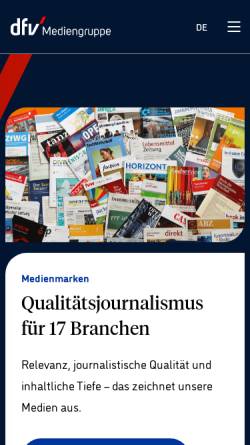 Vorschau der mobilen Webseite www.dfv.de, Deutscher Fachverlag GmbH