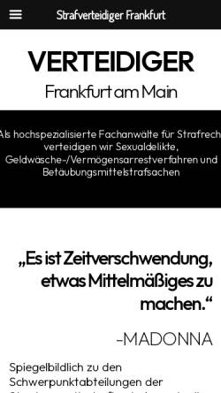 Vorschau der mobilen Webseite www.die-strafverteidiger-frankfurt.de, Strafverteidiger Frankfurt