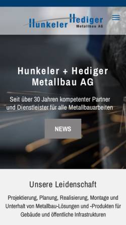 Vorschau der mobilen Webseite www.hunkeler-hediger.ch, Hunkeler und Hediger