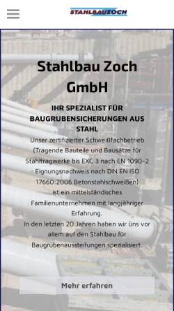 Vorschau der mobilen Webseite www.stahlbau-zoch.de, Metall & Stahlbau Zoch GmbH