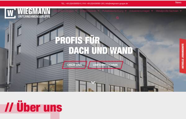 Vorschau von www.wiegmann-gruppe.de, Rudolf Wiegmann Holding GmbH + Co. KG